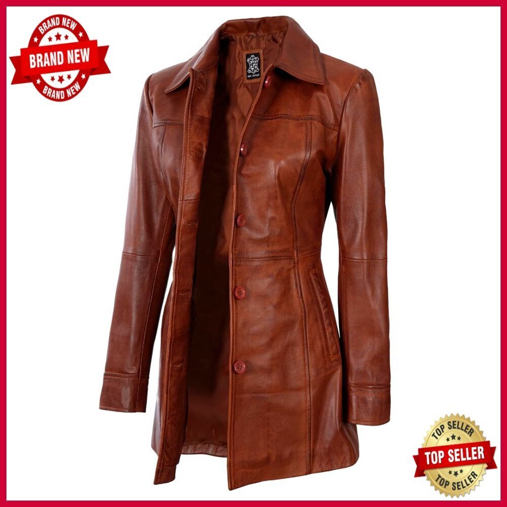 Lambskin Leather Car Coat Blazer Style Jacket Women's Regular Fit